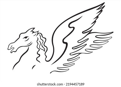 Illustration of Pegasus on a white background