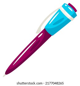 Illustration of pen. School item. Education image for design.