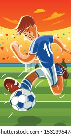 illustration of a penalty kick soccer