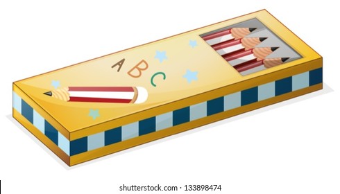 Illustration of a pencil case on a white background