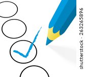illustration of pencil colored blue drawing a hook