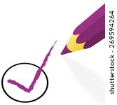illustration of pencil colored purple drawing a hook