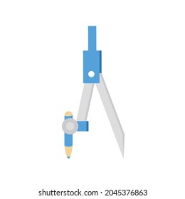 Illustration of a pencil compass that draws a circle