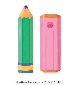 illustration of pencil and erase, perfect for a kid school or education theme