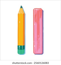 illustration of pencil and eraser perfect for a kid school or education theme

