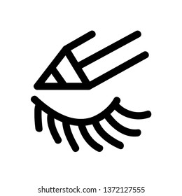 illustration of pencil and eyelashes icon