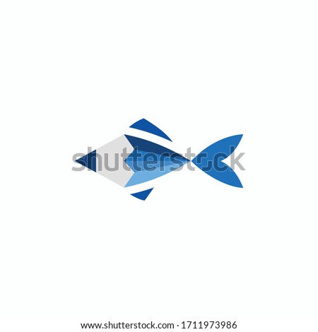illustration pencil fish template logo
