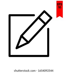illustration of pencil flat icon