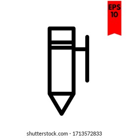 illustration of pencil flat icon