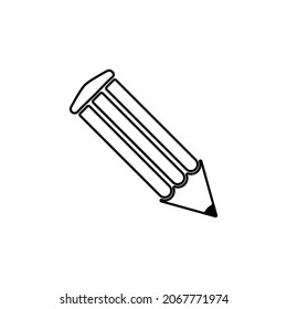 illustration of a pencil logo with a unique shape formed from several flat shapes made into one unit