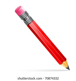 illustration of pencil on isolated white background