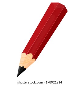 Illustration of the pencil on white background is insulated