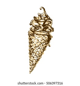illustration pencil on a white background ice cream