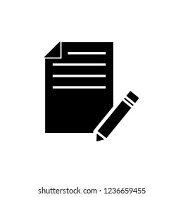 Illustration of pencil with paper icon