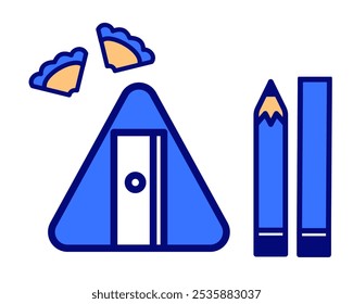 Ilustración de un sacapuntas con carácter lindo, perfecto para la educación, el aprendizaje, la escritura, y la oficina temática