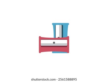 Illustration of a pencil sharpener on a white background using a flat design style