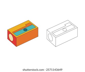 Illustration pencil shaving retro unique design with blank background