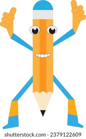 Illustration of a Pencil with Thumb Up, Encourages Enthusiasm to Keep Learning