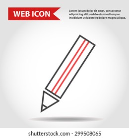 Illustration of pencil web icon, vector.