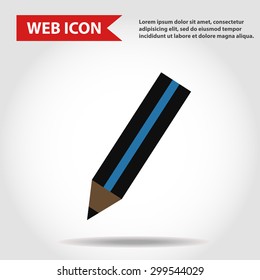 Illustration of pencil web icon, vector.
