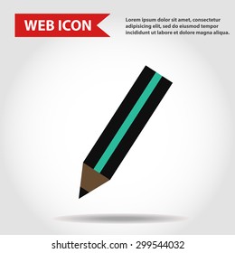 Illustration of pencil web icon, vector.