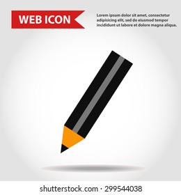 Illustration of pencil web icon, vector.