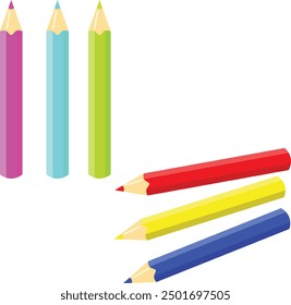 Illustration of pencils with various color for drawing design