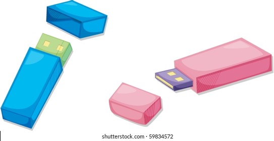 illustration of pendrive on a white background