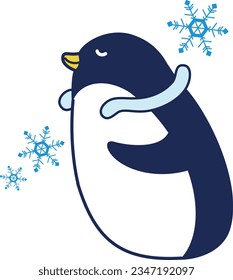 Illustration of a penguin wearing a cool neck ring