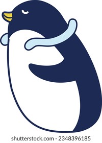 Illustration of a penguin wearing a cool neck ring