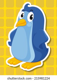 Illustration of a penguin with yellow background