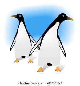 Illustration of penguins