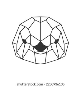 illustration of a penguin's head in a minimalist low poly style
