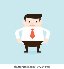 Illustration of penniless businessman.  Vector illustration flat style.
