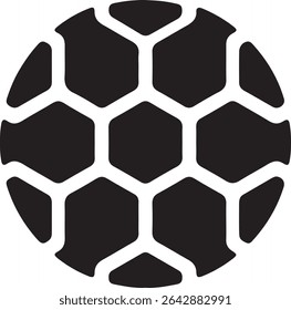 illustration of a pentagon-patterned soccer ball silhouette