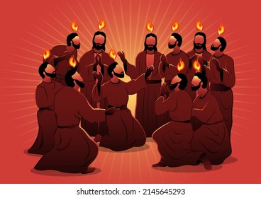 An illustration of Pentecost sunday holy spirit. Biblical Series