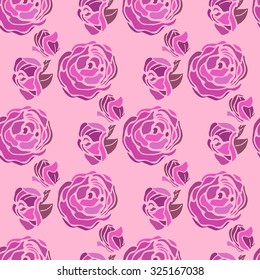 Illustration peony. Background with flowers and roses. Seamless pattern.