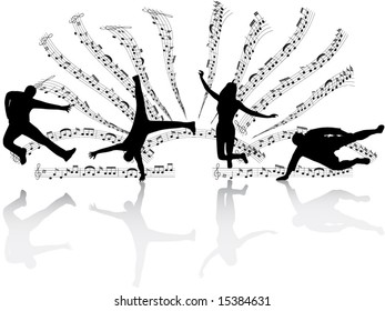 Illustration of people in action