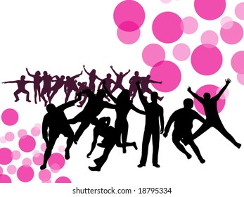 Illustration of people in action