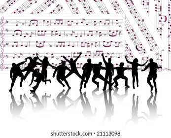 Illustration of people in action