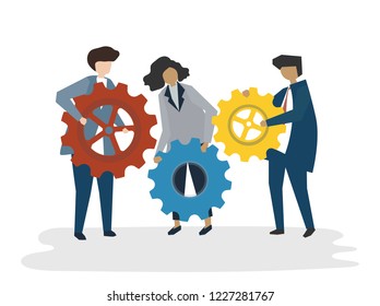 Illustration of people avatar business teamwork concept