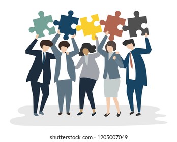 Illustration of people avatar teamwork concept