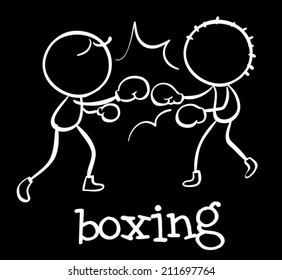 Illustration of people boxing