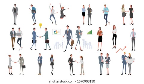 Illustration people, business scene, fashion