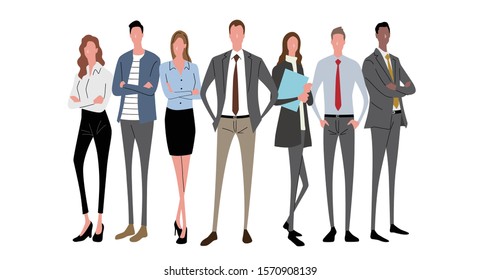 Illustration People Business Scene Team Stock Vector (Royalty Free ...