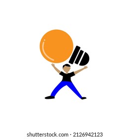 illustration of people carrying lamps, creative simple,