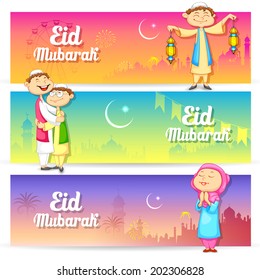 ilustración de personas celebrando Eid