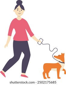 Illustration of People Characters with Pets. Training and Playing with Dogs.