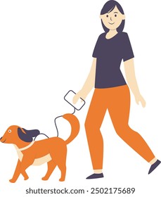 Ilustración de personajes de Personas con mascotas. Entrenamiento y juego con perros.