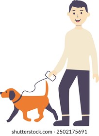 Illustration of People Characters with Pets. Training and Playing with Dogs.